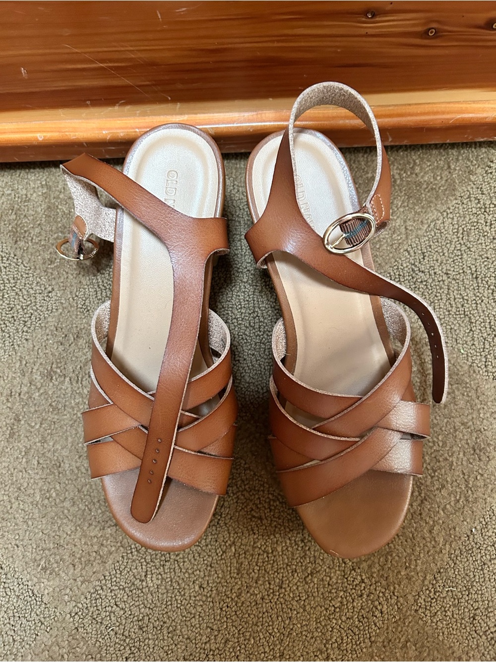Old Navy Tan Brown Strappy Heeled Sandals